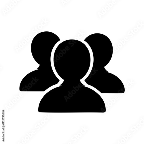 A team or group of individuals represented by anonymous black shapes