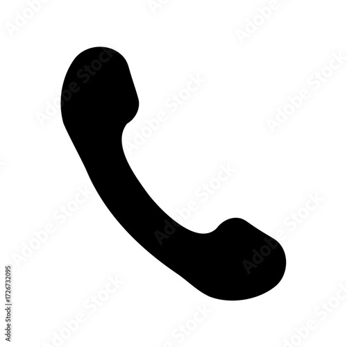 Black and white icon of a telephone handset receiver communication