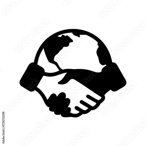 Global Partnership and Collaboration Icon Illustrating International Agreement and Worldwide Cooperation