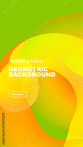 Vibrant abstract design. Overlapping colorful shapes create dynamic composition. Text elements present geometric theme, inviting exploration.