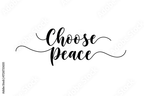 Choose peace message inspirational design home minimalist style contemporary view positive vibe. Vector illustration