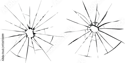 broken glass with cracked texture on a white background. For creative design vector illustration. eps 10