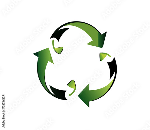 recycling icon, ecology green icons. The iconic Recycle Logo, leaves logo nature leaf vector icon