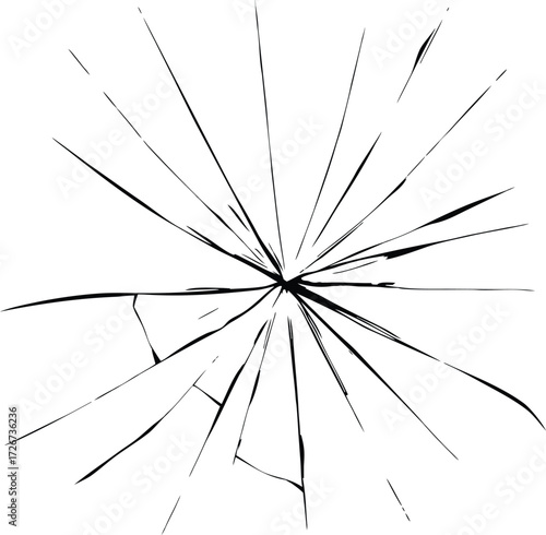 broken glass with cracked texture on a white background. For creative design vector illustration. eps 10