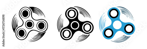 Fidget spinner icon vector Illustration .toy for stress relief and improvement of attention span.