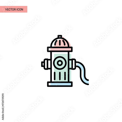 Fire Hydrant Icon Vector Graphic Illustration