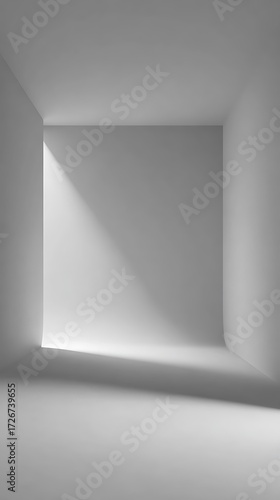 Wallpaper Mural All White Empty Room with Light Stream Architectural Minimalism Torontodigital.ca