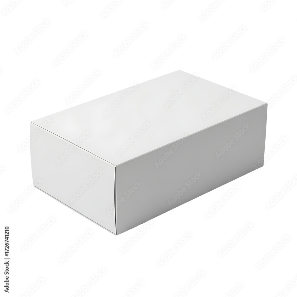 Fototapeta premium Simple plain white rectangular box isolated on a studio shot product packaging mockup