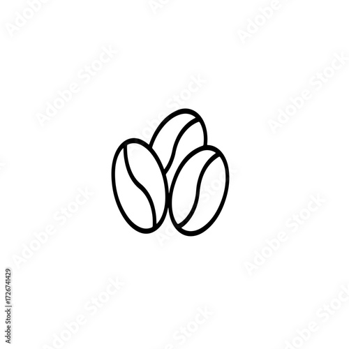 Simple vector illustration of coffee beans. Clean minimal design suitable for café branding, packaging, and coffee themed graphics.
