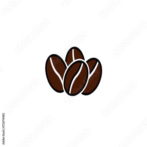 Simple vector illustration of coffee beans. Clean minimal design suitable for café branding, packaging, and coffee themed graphics.
