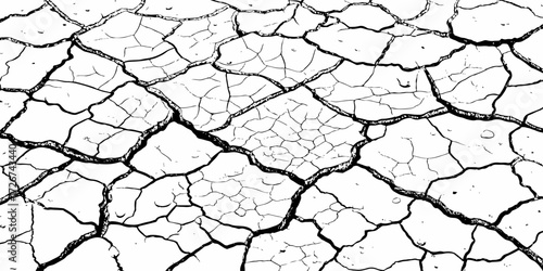 Cracked dry earth texture, natural drought pattern background. Abstract cracked ground surface with detailed lines and shapes, perfect for environmental, nature, and design concepts.