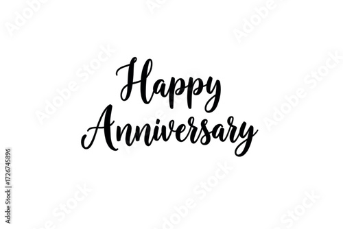 Celebration of love happy anniversary wishes greeting card minimalist design white background romantic concept. Vector illustration