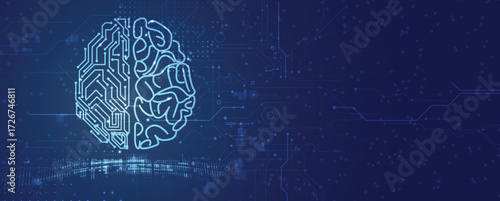 Abstract futuristic network and artificial intelligence technology background