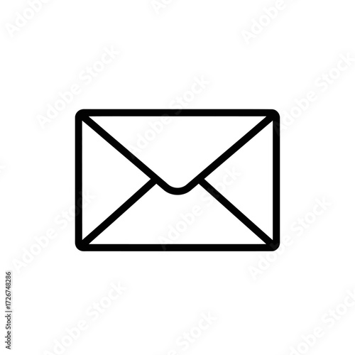 Simple black outline illustration of a closed envelope.