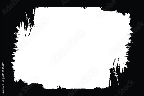 Distorted grunge border frame  isolated background. Overlay distress texture effect. Abstract overlay or social media, poster, brochure, flyers, screen print texture, card, wallpaper, background. Vect