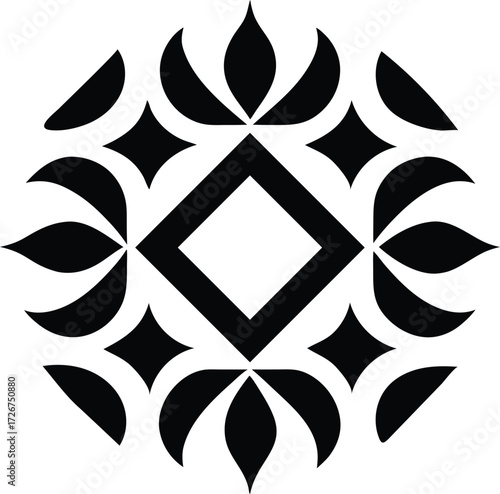 Black and white fleur de lis floral seamless pattern design wallpaper vintage ornament illustration