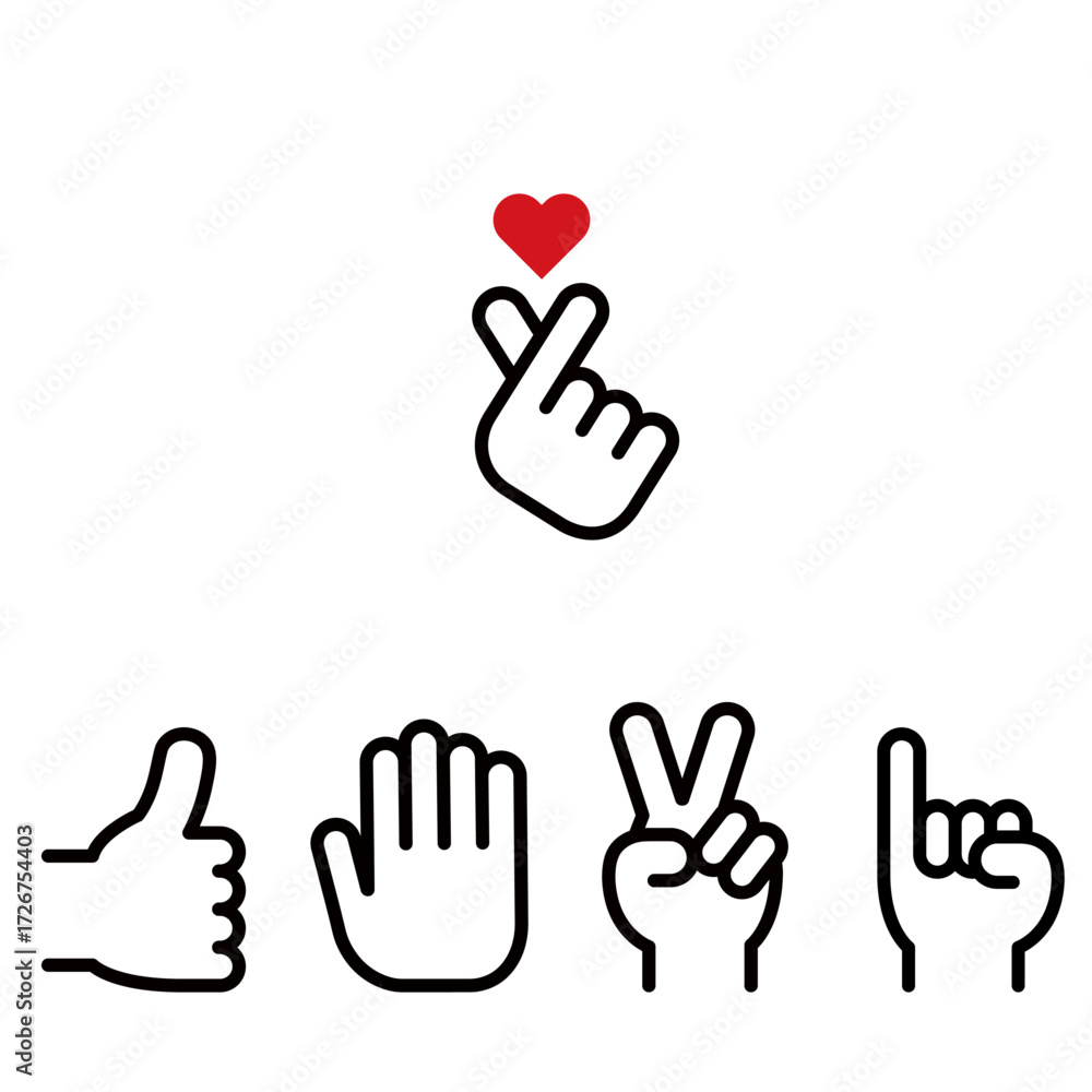 Obraz premium 손 제스처 (Hand gesture)