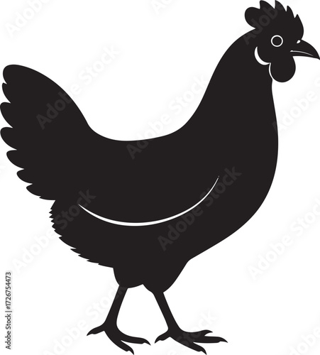  Rooster Chicken Silhouette Vector Illustration