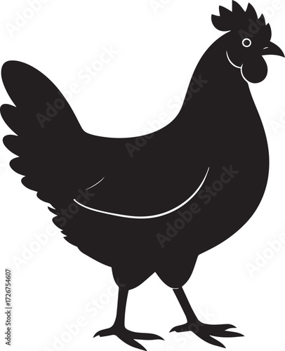  Rooster Chicken Silhouette Vector Illustration