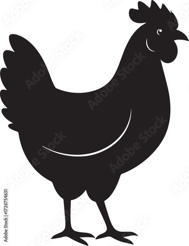  Rooster Chicken Silhouette Vector Illustration
