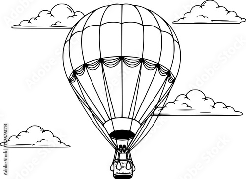 balloon, black and white, illustration, sky , vector