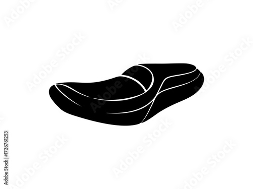 motorcycle seat silhouette vector with white background