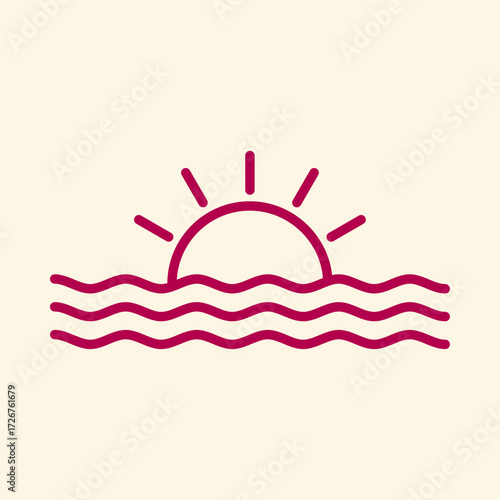 Sunset trendy artwork design useful creative vector Illustration stunning colorful background