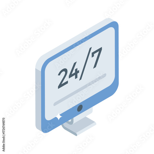 24 hours support isometric vector design, ready for premium use