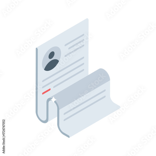 Customer profile, customer resume isometric vector design