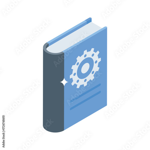 Manual book, technical help, instructions book isometric vector