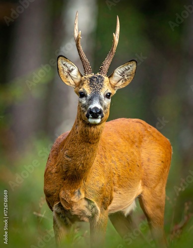 Close-up of a deer in forest