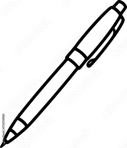 a black pen,simple, vector, isolated on white background

