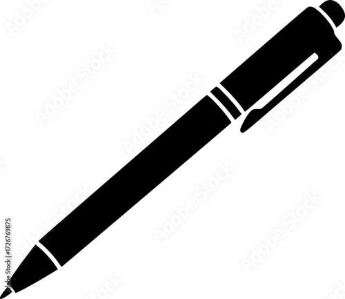 a black pen,simple, vector, isolated on white background
