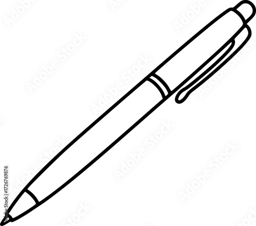 a black pen,simple, vector, isolated on white background

