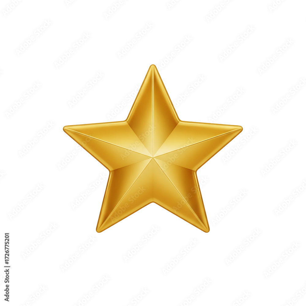 Obraz premium Shining golden star symbol with glossy texture isolated on black for celebration and achievement