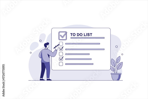 A person completing a to-do list with a checkmark, illustrating task completion and planning.