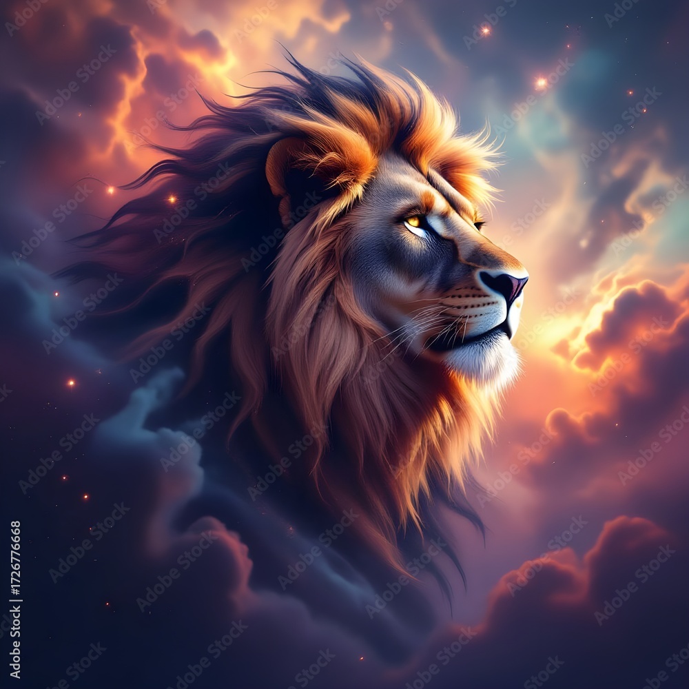 Naklejka premium Nebula of lion