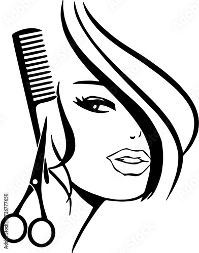 Hair cut  women  a barbershop