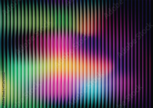 Illustration of abstract background vertical lines featuring a vibrant fusion of green, yellow, pink, and blue colors, offering a lively and contemporary aesthetic for various creative projects