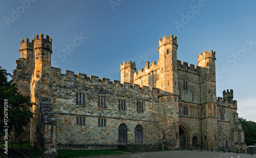 The impressive battle abbey gatehouse in east Sussex south east England UK