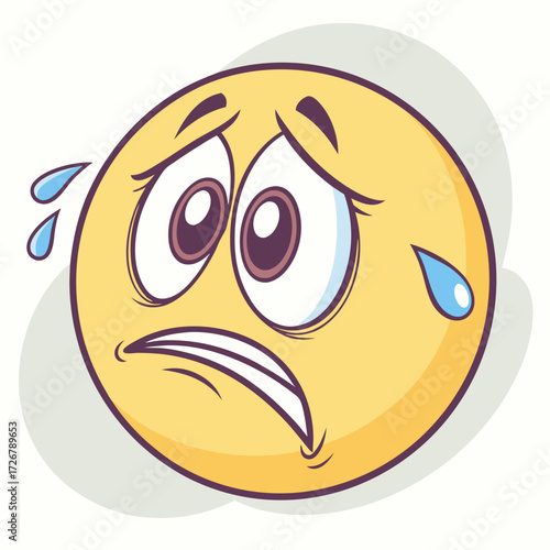 Crying Emoji – Sad 3D Emoticon with Single Tear