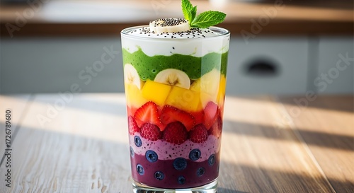 Layered Fruit Dessert. (1)
