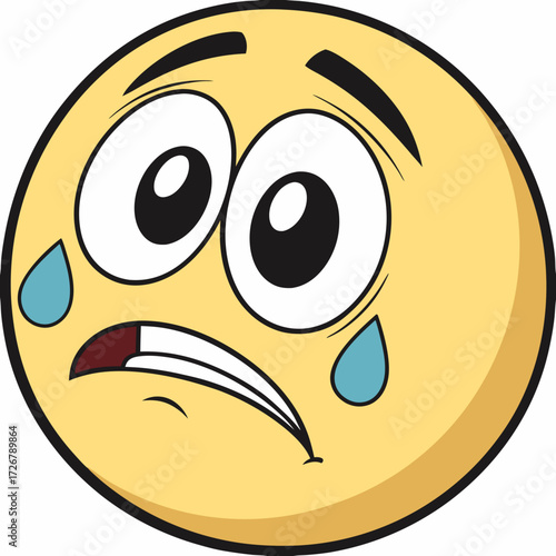 Crying Emoji – Sad 3D Emoticon with Single Tear