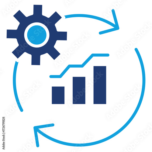 Optimization Flat Blue Icon