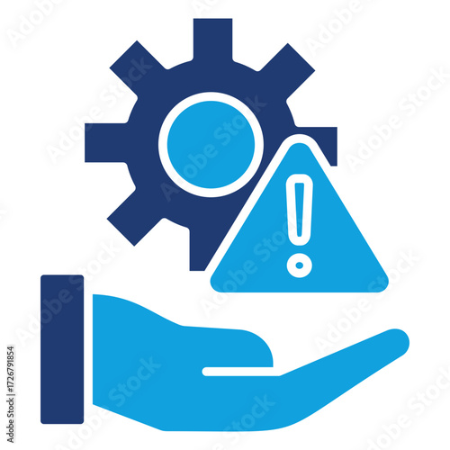 Risk Management Flat Blue Icon