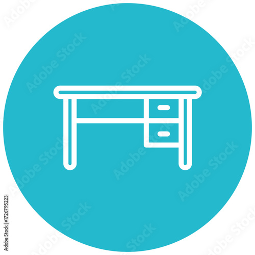 Desk line icon style