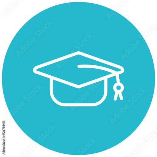 Mortarboard line icon style
