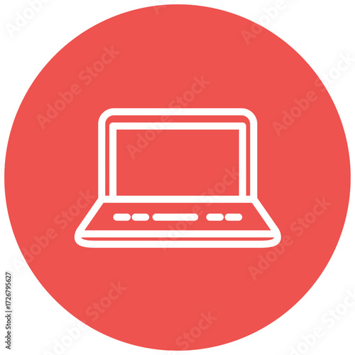 Laptop line icon style