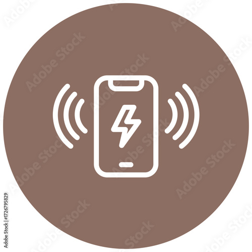Wireless Charging line icon style