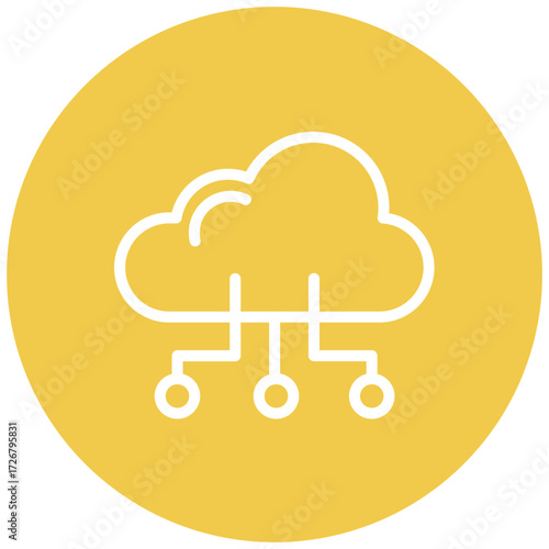 Cloud Computing line icon style